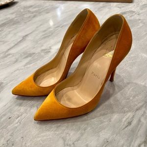 Christian Louboutin yellow suede pumps size 36
